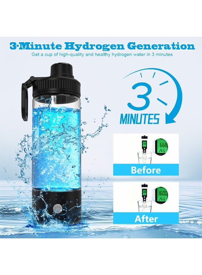 زجاجة ماء هيدروجين، جهاز ماء هيدروجين مُحسّن 2026 - تقنية SPE PEM، إنتاج H₂ في 3 دقائق، مؤين ماء محمول للسفر والمنزل والمكتب للجنسين - Image 2